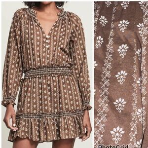 New Veronica Beard Hazel Print Espie Mini Dress Small Brown Floral